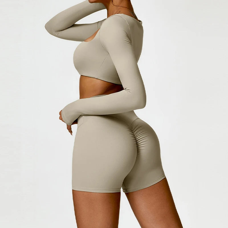 Summer 2-Piece Yoga Set – Women‘s Quick Dry Gym Tracksuit, High Waist Leggings + Top