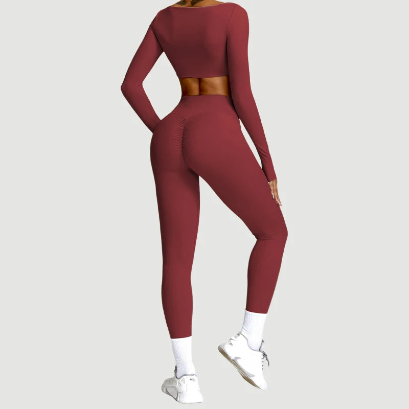 Summer 2-Piece Yoga Set – Women‘s Quick Dry Gym Tracksuit, High Waist Leggings + Top