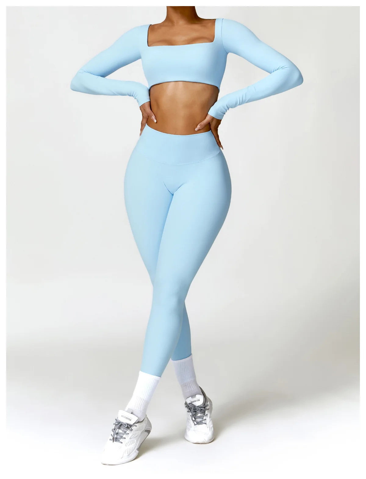 Summer 2-Piece Yoga Set – Women‘s Quick Dry Gym Tracksuit, High Waist Leggings + Top