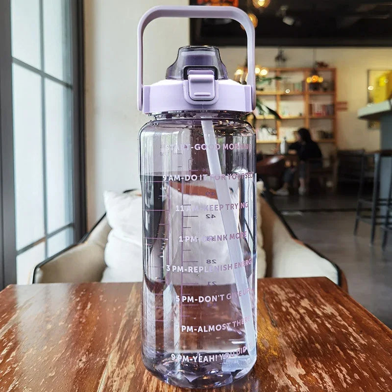 Motivational Water Bottle – with Straw
