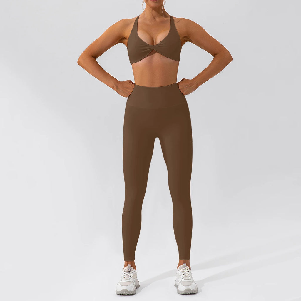 Summer 2-Piece Yoga Set – Women‘s Quick Dry Gym Tracksuit, High Waist Leggings + Top