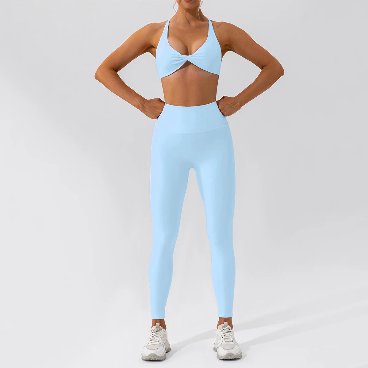 Summer 2-Piece Yoga Set – Women‘s Quick Dry Gym Tracksuit, High Waist Leggings + Top