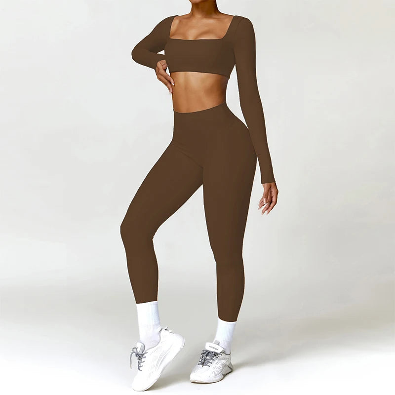 Summer 2-Piece Yoga Set – Women‘s Quick Dry Gym Tracksuit, High Waist Leggings + Top