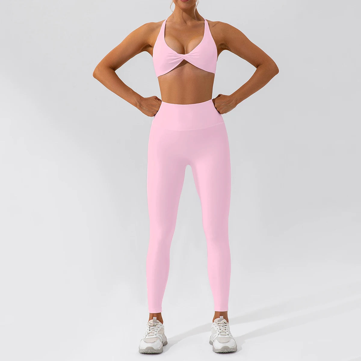Summer 2-Piece Yoga Set – Women‘s Quick Dry Gym Tracksuit, High Waist Leggings + Top