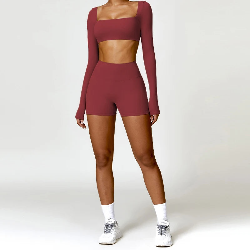 Summer 2-Piece Yoga Set – Women‘s Quick Dry Gym Tracksuit, High Waist Leggings + Top