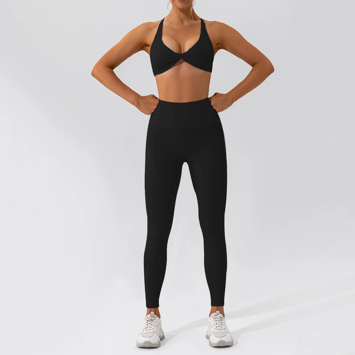 Summer 2-Piece Yoga Set – Women‘s Quick Dry Gym Tracksuit, High Waist Leggings + Top