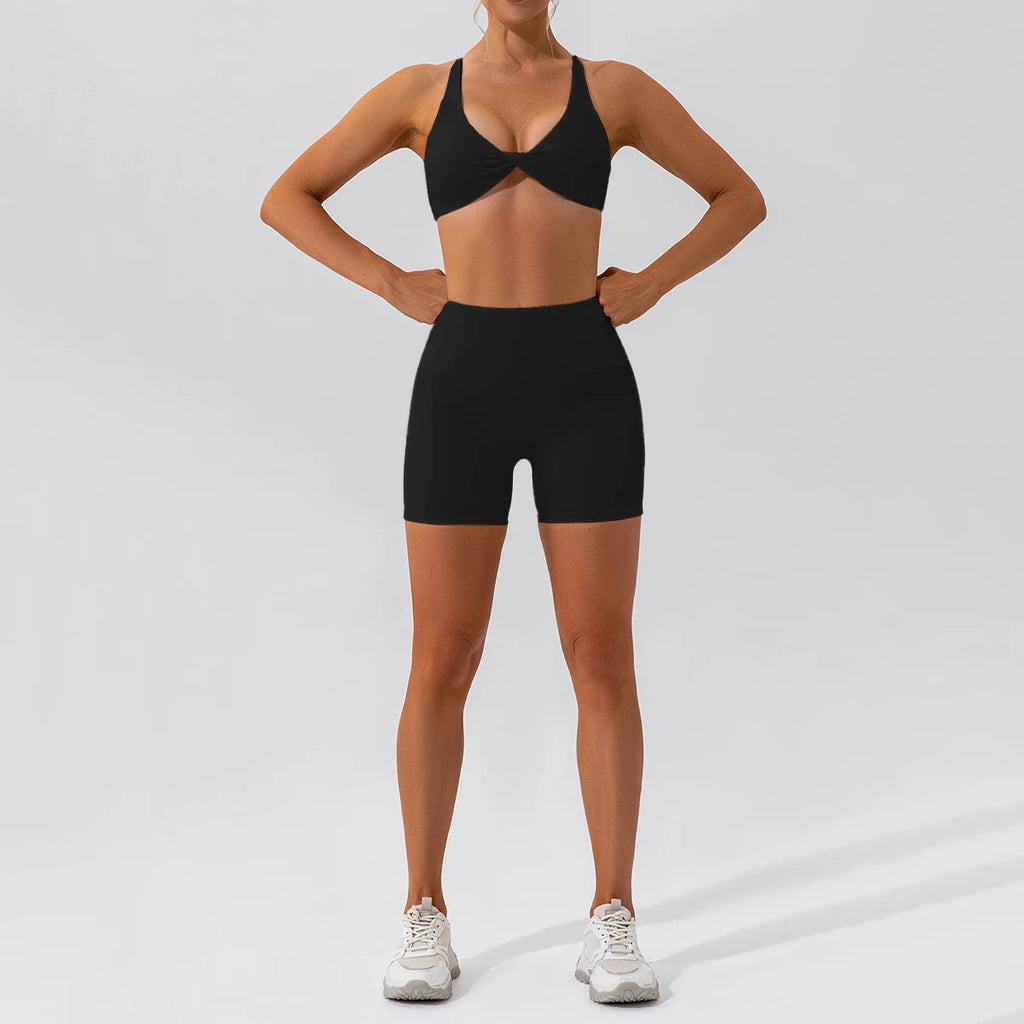 Summer 2-Piece Yoga Set – Women‘s Quick Dry Gym Tracksuit, High Waist Leggings + Top