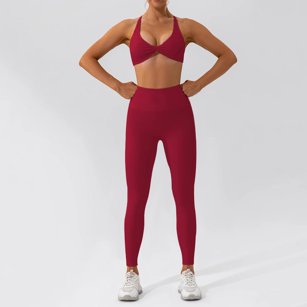 Summer 2-Piece Yoga Set – Women‘s Quick Dry Gym Tracksuit, High Waist Leggings + Top