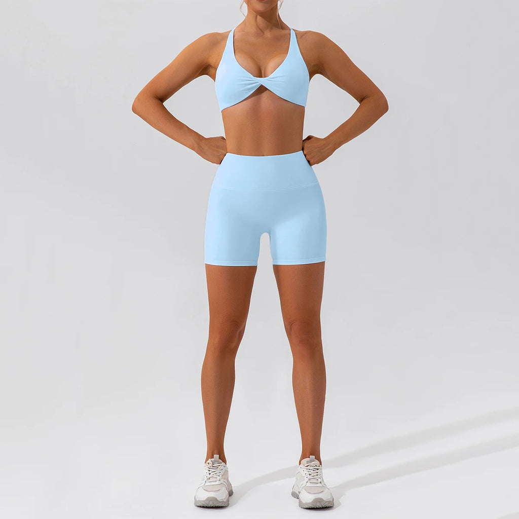 Summer 2-Piece Yoga Set – Women‘s Quick Dry Gym Tracksuit, High Waist Leggings + Top