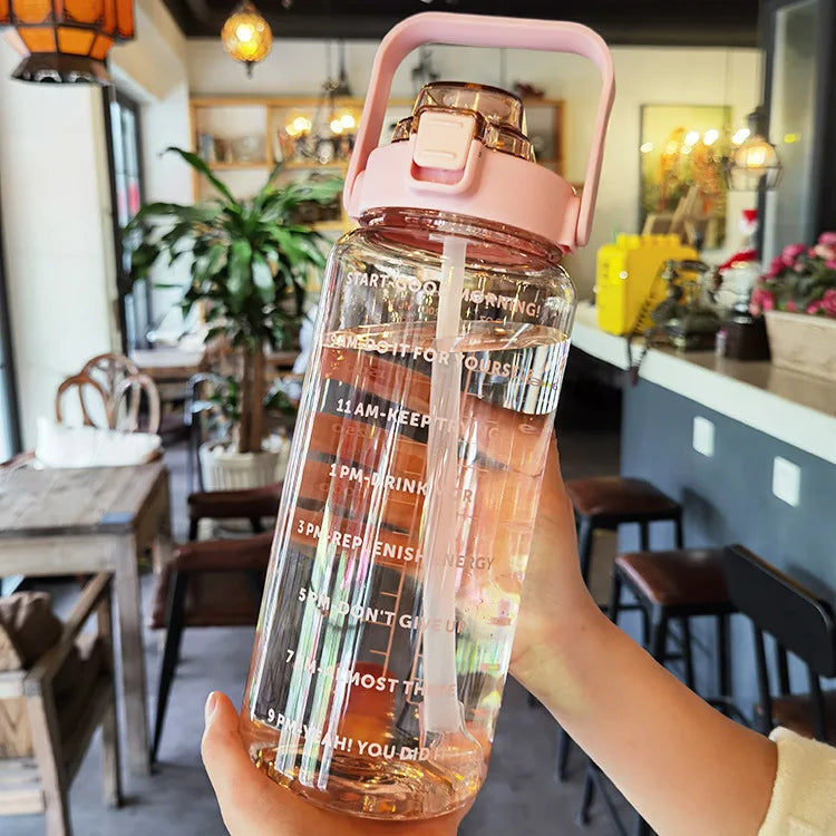 Motivational Water Bottle – with Straw