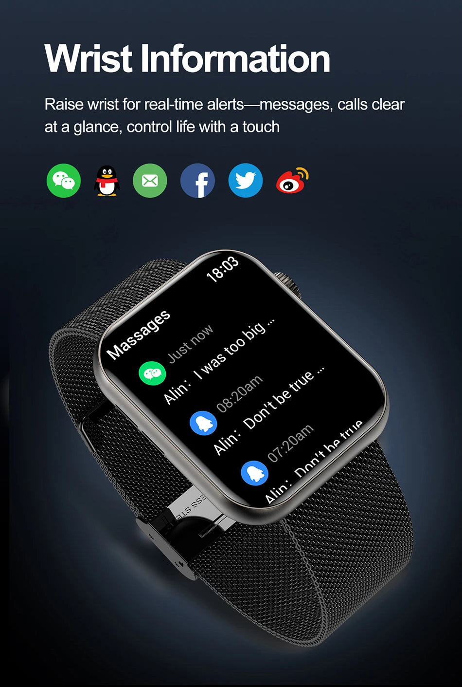 EDONA Smartwatch – 1.9" HD, Bluetooth, IP68